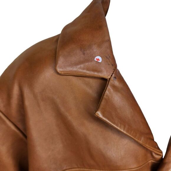 Vintage 90s Leather Button Front Driving Jacket Mens Size XL Brown - Picture 2 of 9